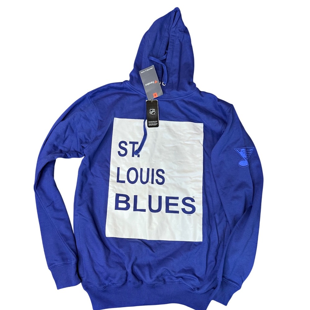 Fanatics NHL St Louis Blues Mens Medium Tall Blue Graphic Hoodie Sweatshirt New